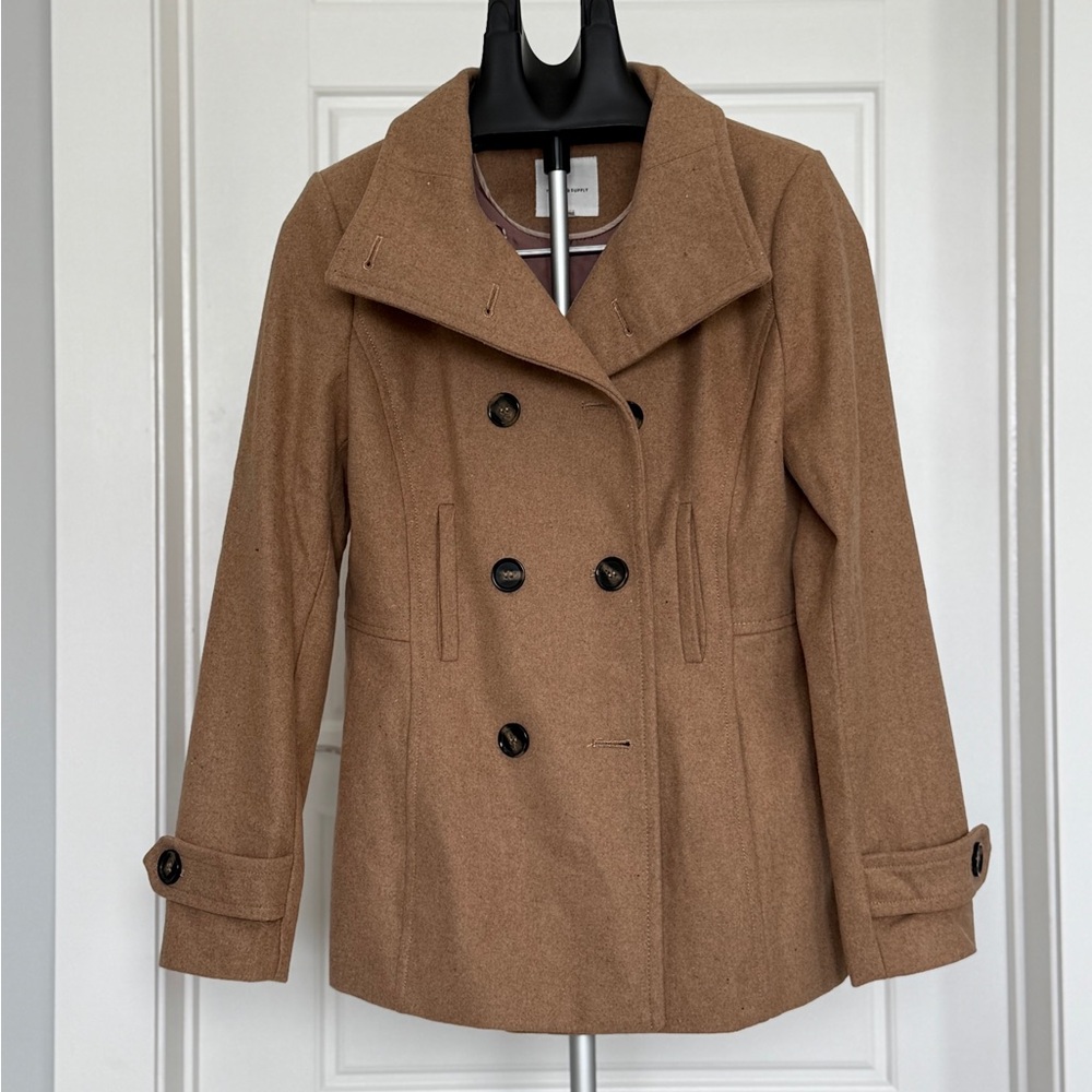 Thread & Supply Double-Breasted Brown Pea Coat
